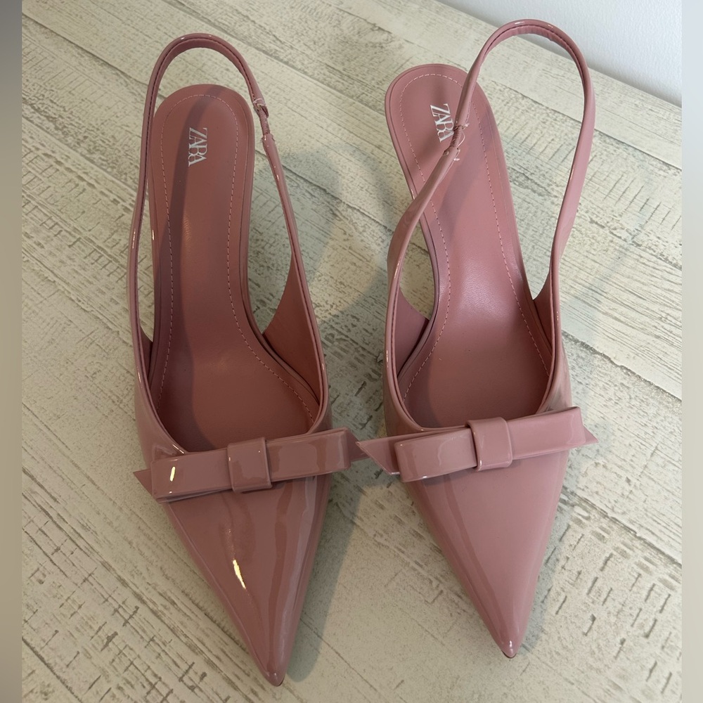 Zara Blush Pink Slingback Heels